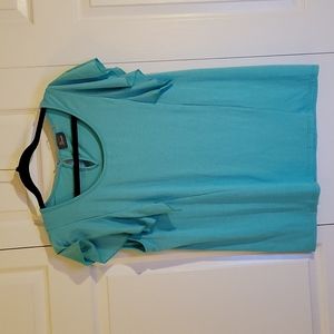 Strazzi Ruffle top Teal Blue size L